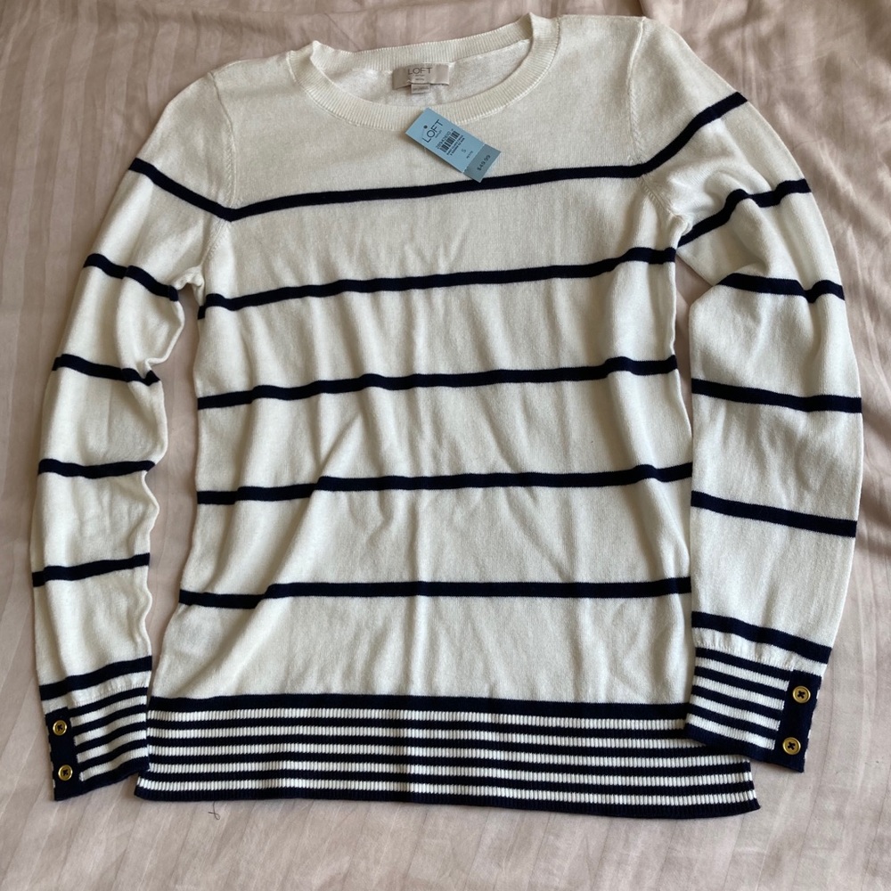LOFT Petite striped sweater NWT never worn!